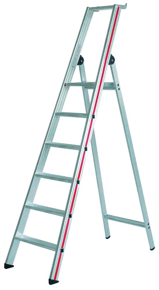 Stufen-Stehleiter R13 mit Sicherheitsbrücke