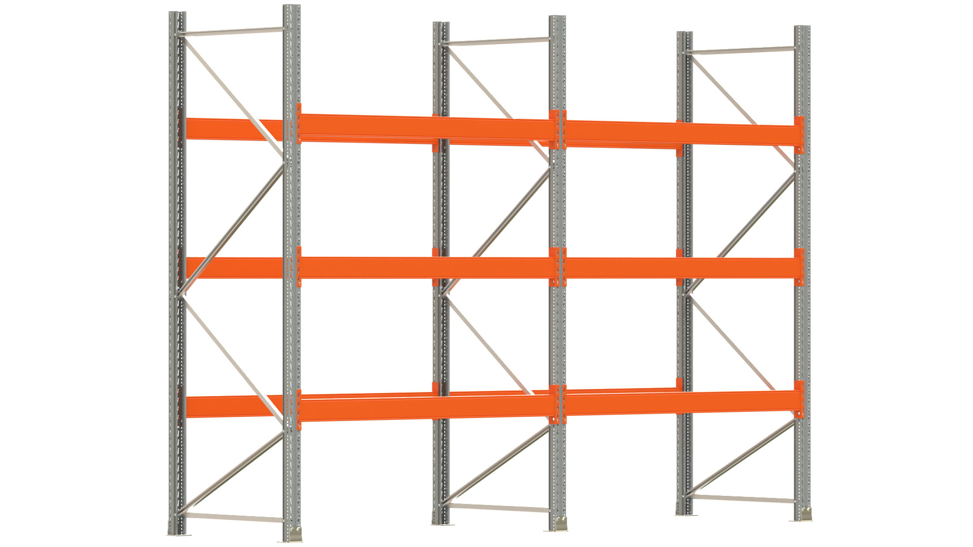 Palettenregal ARTUS - Breite 405,5 cm - Höhe 300 cm - Tiefe 110 cm - Fachlast 3000 kg - 16 Palettenstellplätze