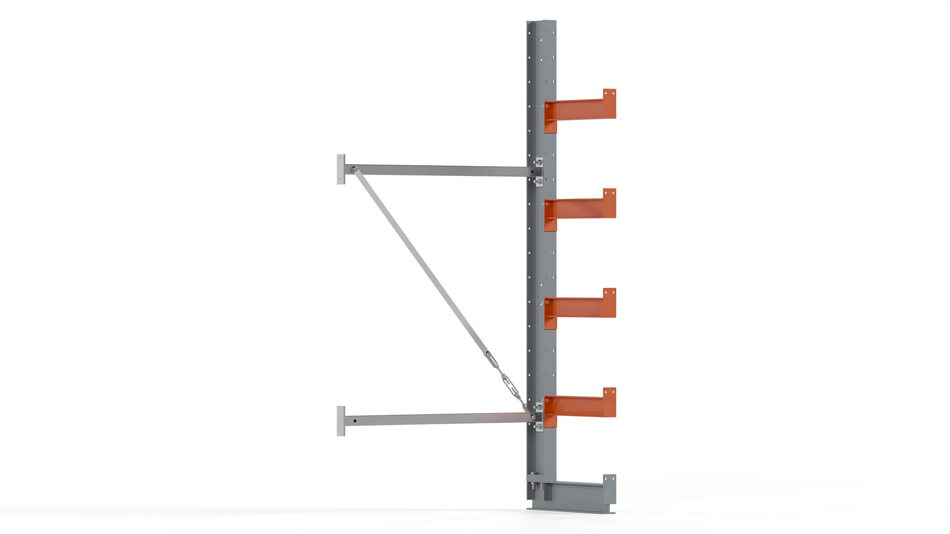 Kragarmregal KARL basic - Anbaufeld - Breite: 100 cm - Höhe: 200 cm - Tiefe: 52 cm - Traglast je Arm: 1100 kg - einseitig