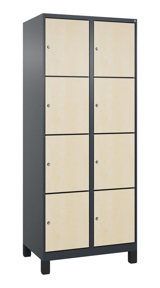 Fächerschrank mit MDF Türen, Breite 80 cm, Höhe 195 cm, Tiefe 50 cm, 8 Fächer
