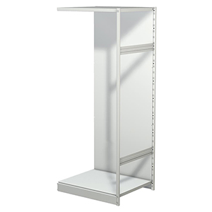 Aktenregal, Büroregal - Steckregal mit Rückwand, ohne Böden, Anbaufeld, BxTxH 750x600x1900 mm, lichtgrau