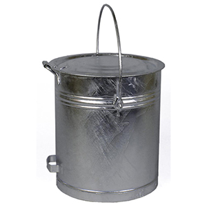 Mülleimer, Scharnierdeckel, Vol. 40 l, Durchm.xH 370x435 mm, feuerverzinkt