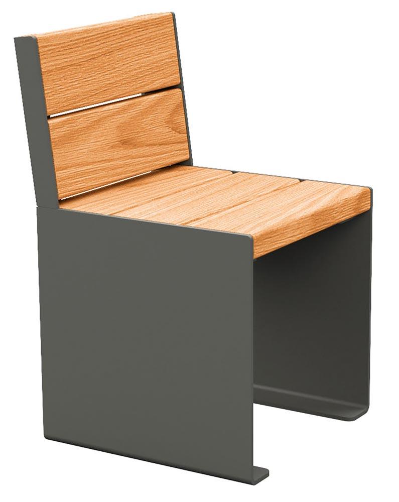 Parkbank aus Stahl/Holz - Breite: 45 cm