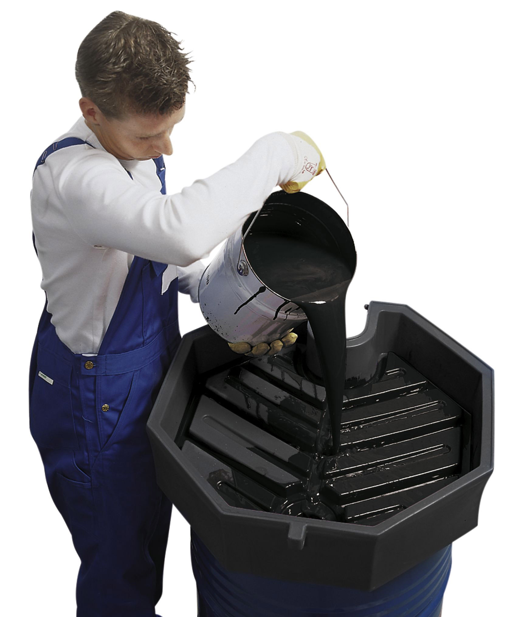 Achteckiger Fasstrichter aus Polyethylen, Durchm.xH 690x190 mm