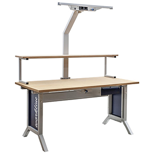 Arbeitsplatzsystem, Breite 150 cm, Tiefe 75 cm, Höhe 110 cm,  Schublade(n), Platte: Multiplex