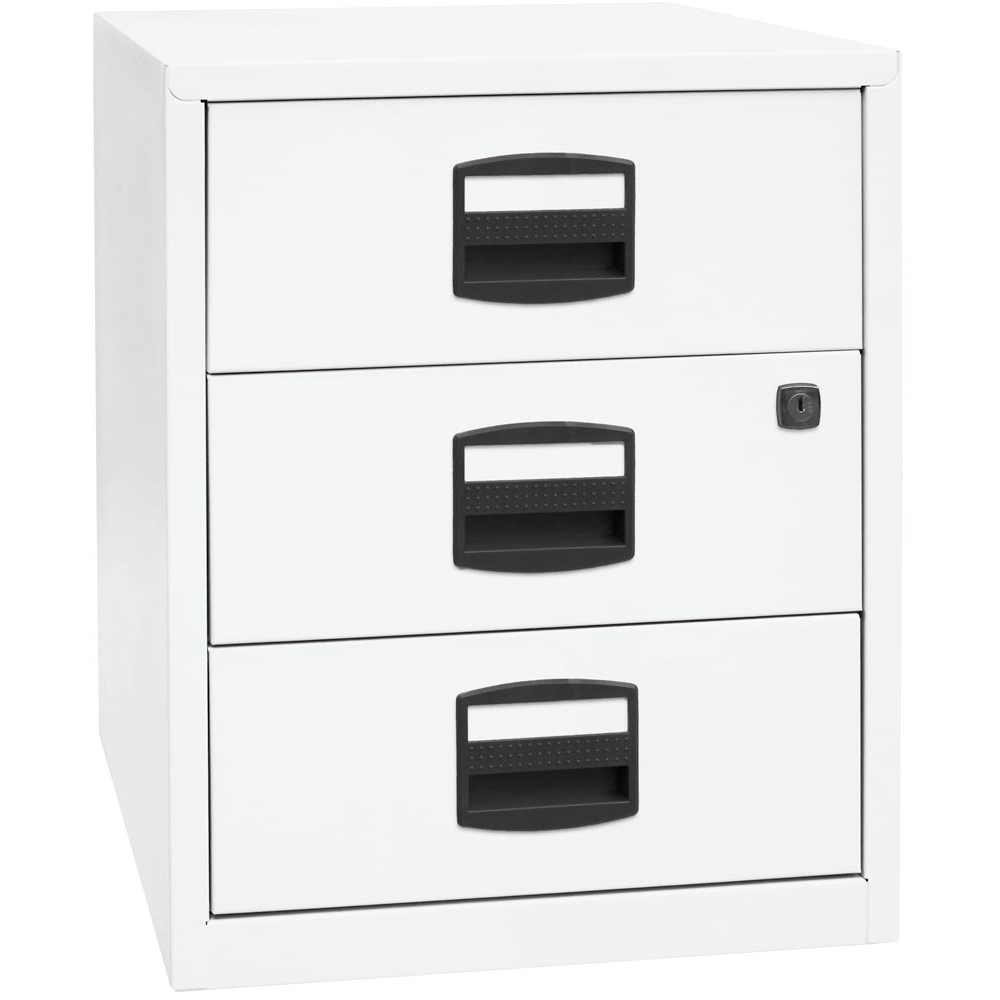 Rollcontainer, BxTxH 413x400x528 mm, 3 Schubladen, verkehrsweiß