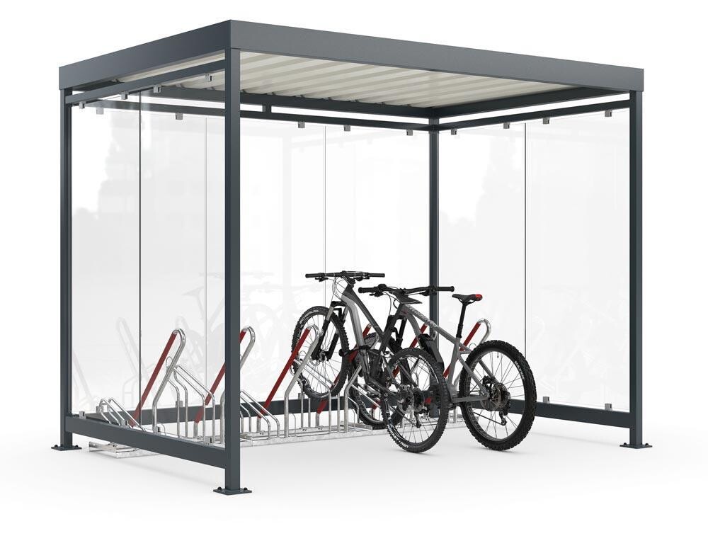 Fahrradüberdachung Set 3 - BxTxH 3180x2510x2360 mm - feuerverzinkt