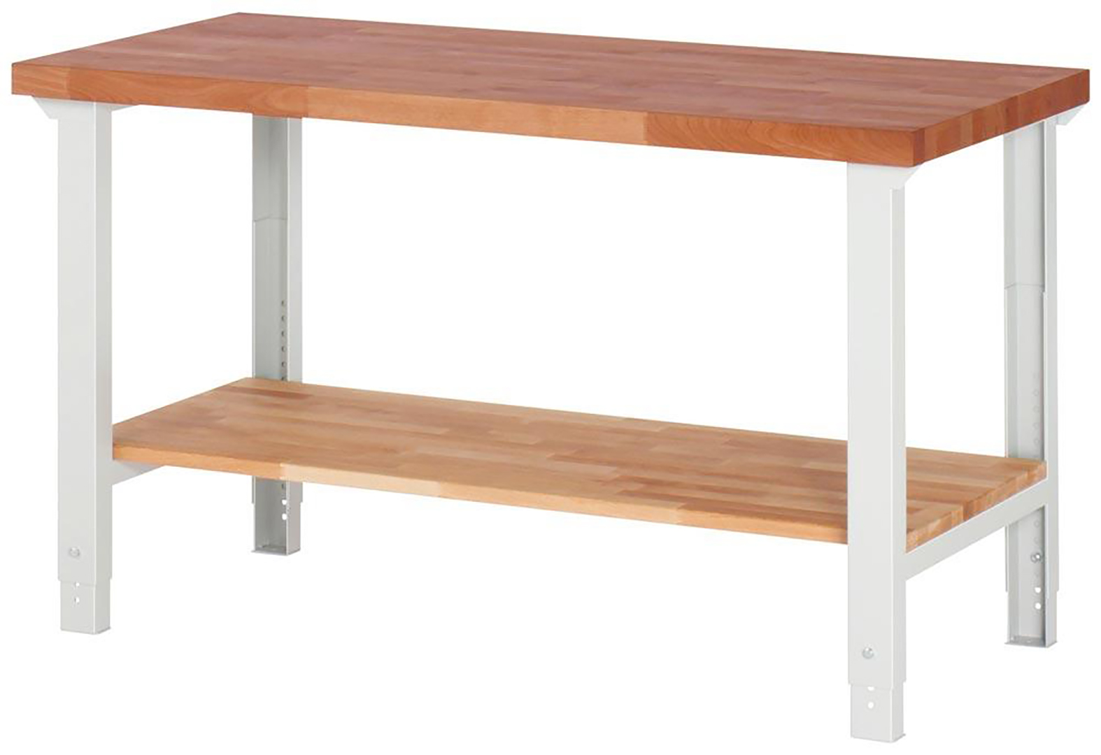 Werkbank 7000 BR, BxTxH 1500x700x790-1140 mm, Buche-Ablageboden