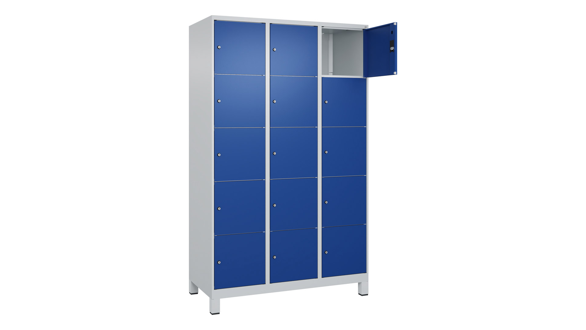 Fächerschrank, Breite 120 cm, Höhe 195 cm, Tiefe 50 cm, 15 Fächer