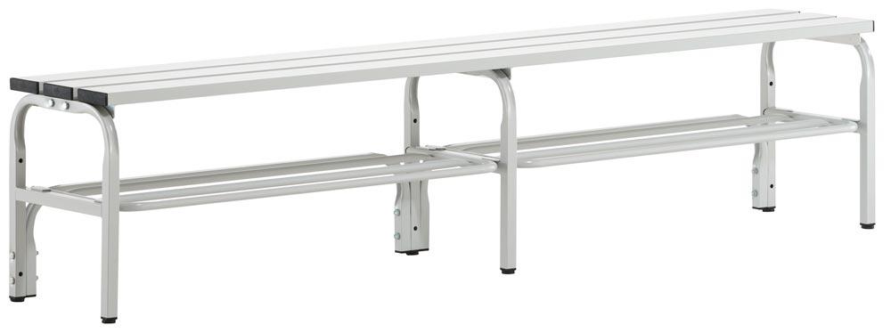 Sitzbank mit Aluleisten, Breite 200 cm, Höhe 45 cm, Tiefe 35 cm