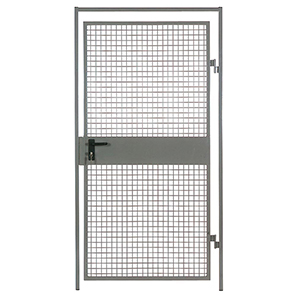 Flügeltür für Trennwandschutzgitter, BxH 1200x2200 mm, RAL 7037 staubgrau