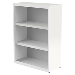 Büroregal, BxTxH 800x355x1150 mm, 3 OH, 2 Stahlböden, weiß