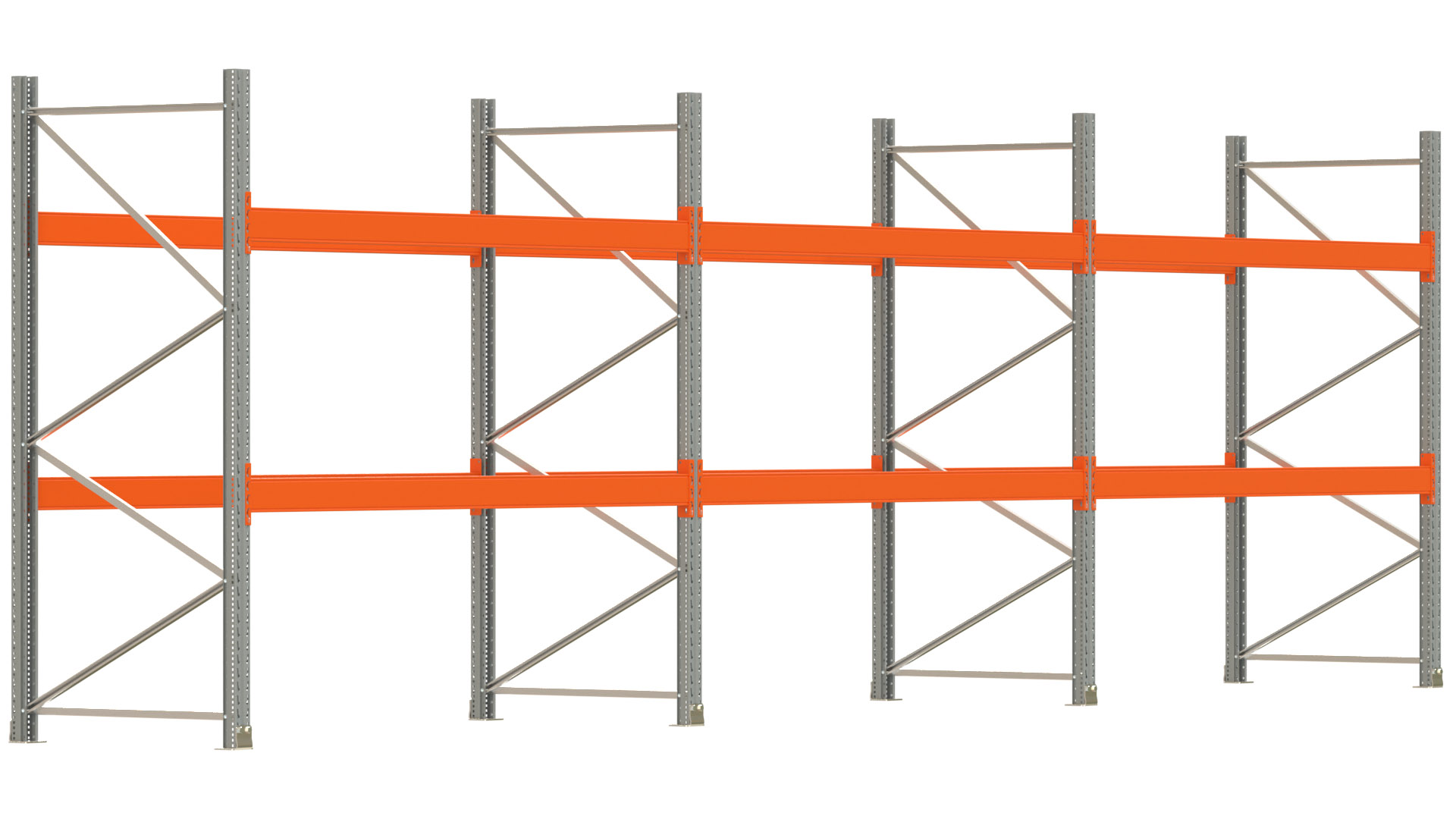 Palettenregal ARTUS - Breite 844 cm - Höhe 250 cm - Tiefe 110 cm - Fachlast 3000 kg - 27 Palettenstellplätze