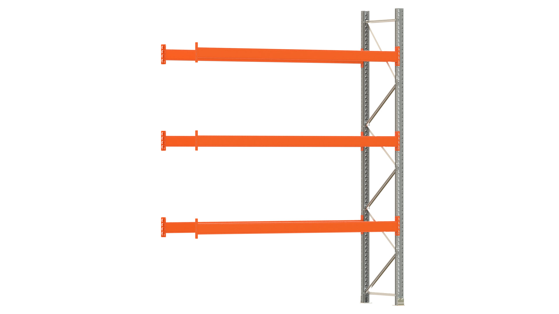 Palettenregal ARTUS - Anbaufeld - Breite 278,5 cm - Höhe 350 cm - Tiefe 80 cm - 3 Träger Ebenen