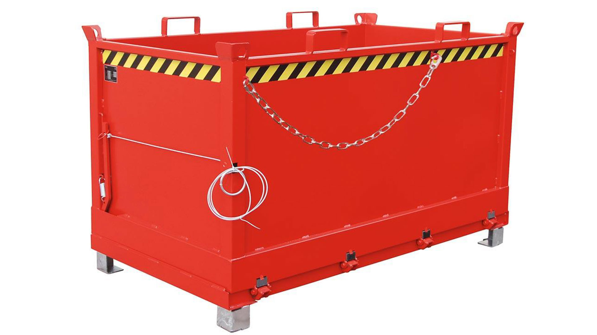 Klappbodenbehälter - 1.500 l Volumen - 1.500 kg - kranbar - feuerrot