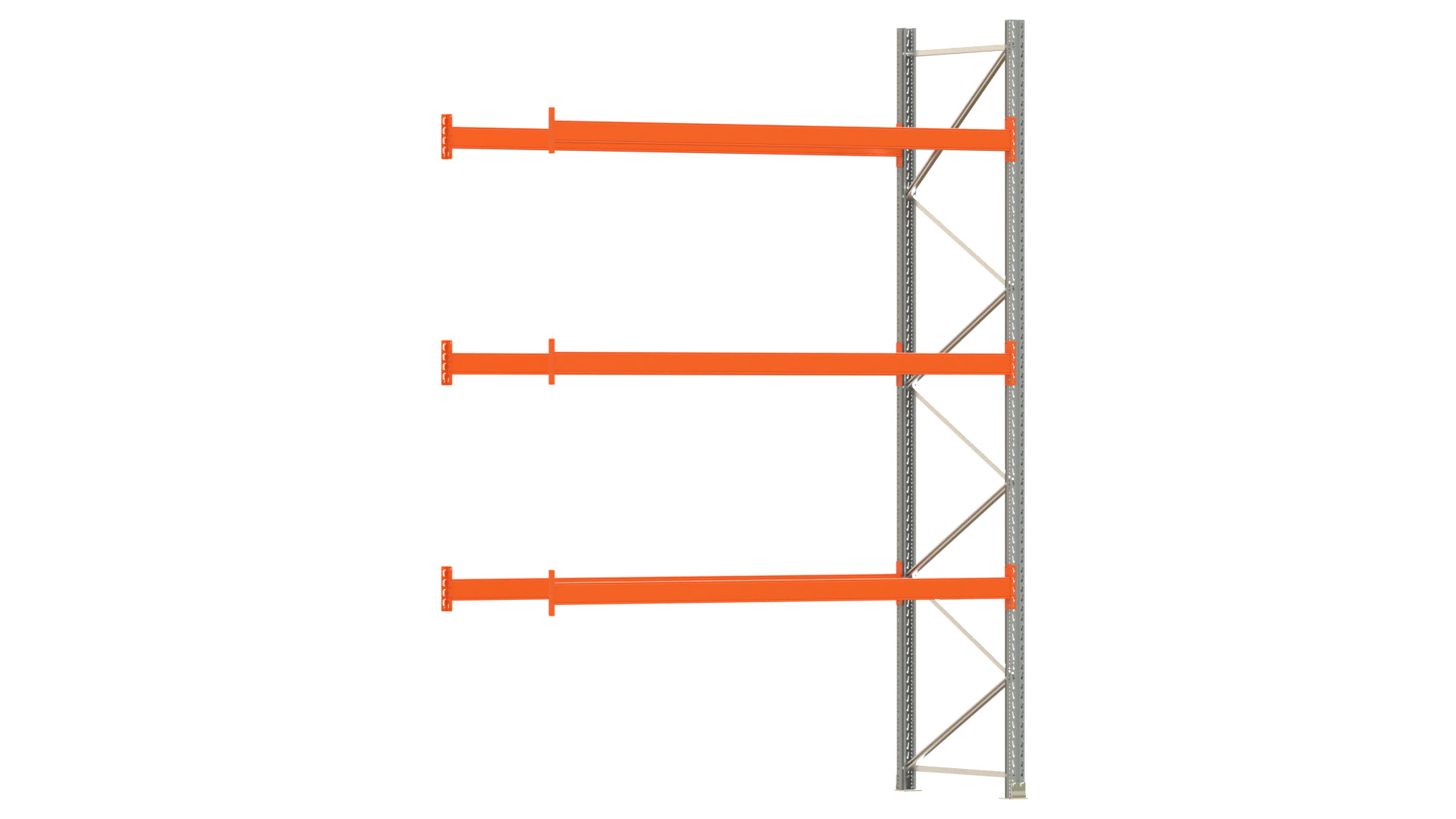 Palettenregal ARTUS - Anbaufeld - Breite 278,5 cm - Höhe 400 cm - Tiefe 110 cm - 3 Träger Ebenen