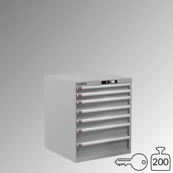 Lista Schubladenschrank - 14.503.020 - 850x717x725 mm (HxBxT) - 7 Schubladen - 200 kg - Key Lock - lichtgrau (RAL 7035)