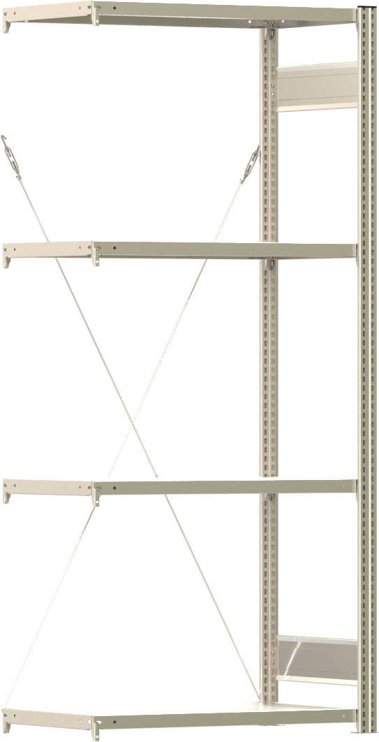 Fachbodenregal BERT - Breite: 87,5 cm - Tiefe: 50 cm - Höhe: 200 cm - 4 Böden - Anbauregal