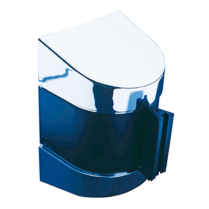 Wandkassette mit Rollgurt, Wandfixierung inkl. Wandanschluss, Gehäuse Kunststoff Chrom, Gurt 4,60 m, schwarz