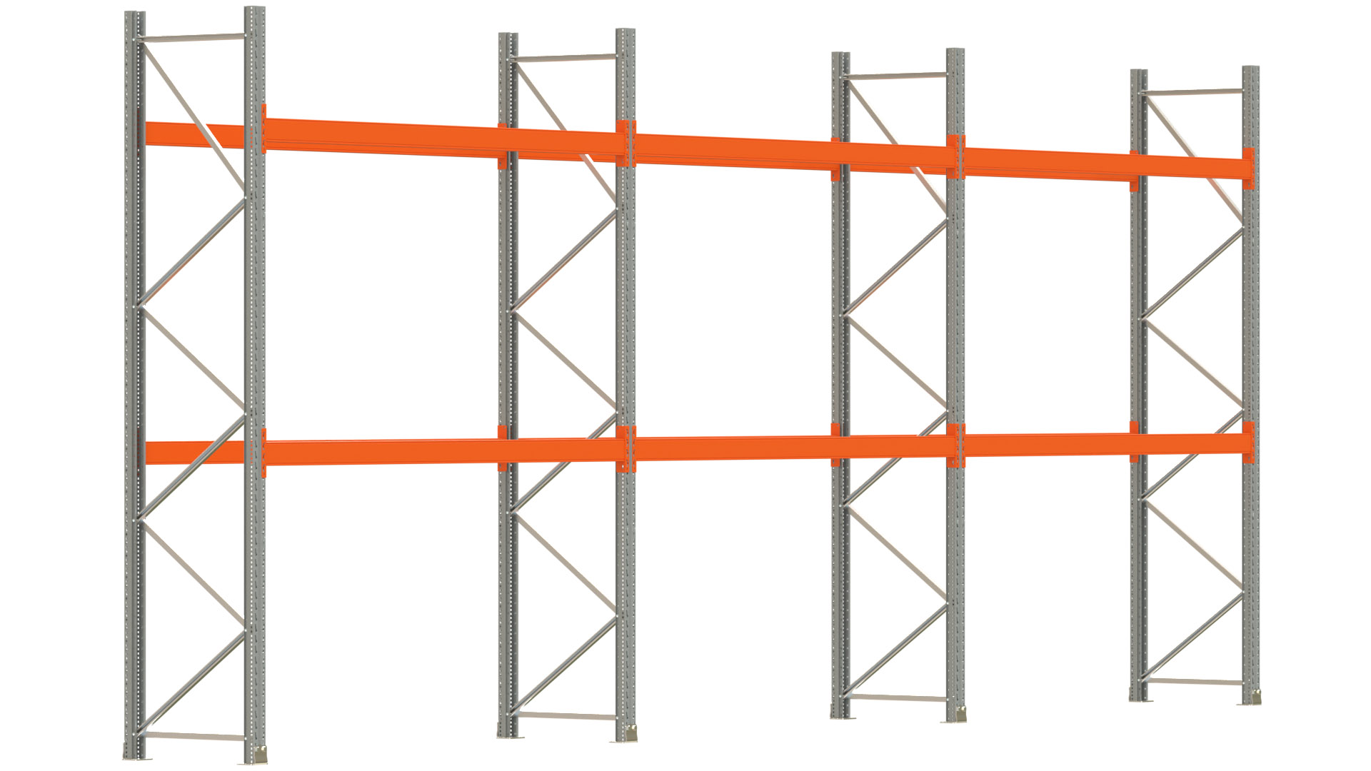 Palettenregal ARTUS - Breite 844 cm - Höhe 350 cm - Tiefe 80 cm - Fachlast 2000 kg - 18 Palettenstellplätze