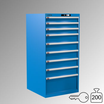 Lista Schubladenschrank - 13.106.010 - 1.450x717x725 mm (HxBxT) - 9 Schubladen - 200 kg - Key Lock - lichtblau (RAL 5012)