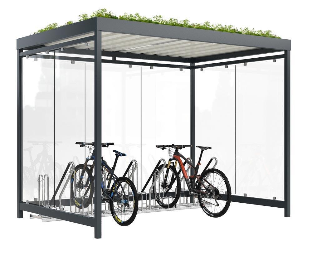 Fahrradüberdachung Set 8 - BxTxH 3180x2165x2440 mm - feuerverzinkt
