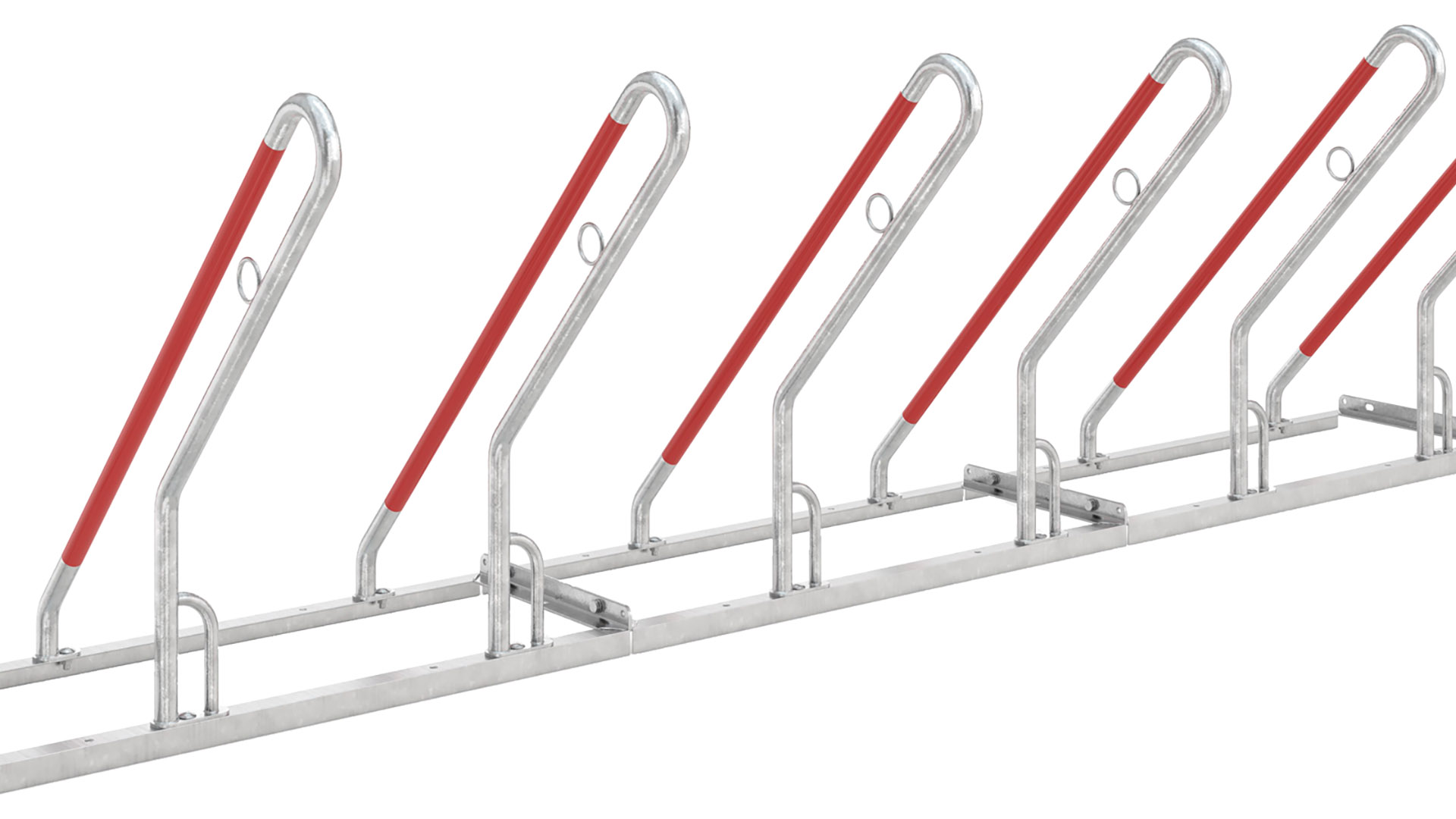 Fahrradbügel, Anlehnbügel - für 6 Fahrräder - Breite: 300 cm - verzinkt