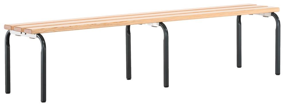 Sitzbank mit Holzleisten, stapelbar, Breite 150 cm, Höhe 45 cm, Tiefe 45 cm