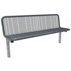Parkbank, Füße feuerverzinkt ortsfest. Sitzfläche mit Rückenlehne aus Drahtgitter, BxTxH 1795x513x874 mm, DB 703
