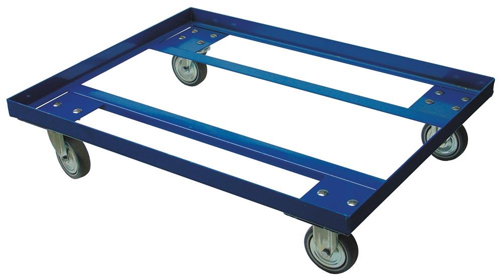 Transportroller, Doppel-Rollwagen, BxT 810x612 mm, Traglast 500 kg, Farbe blau