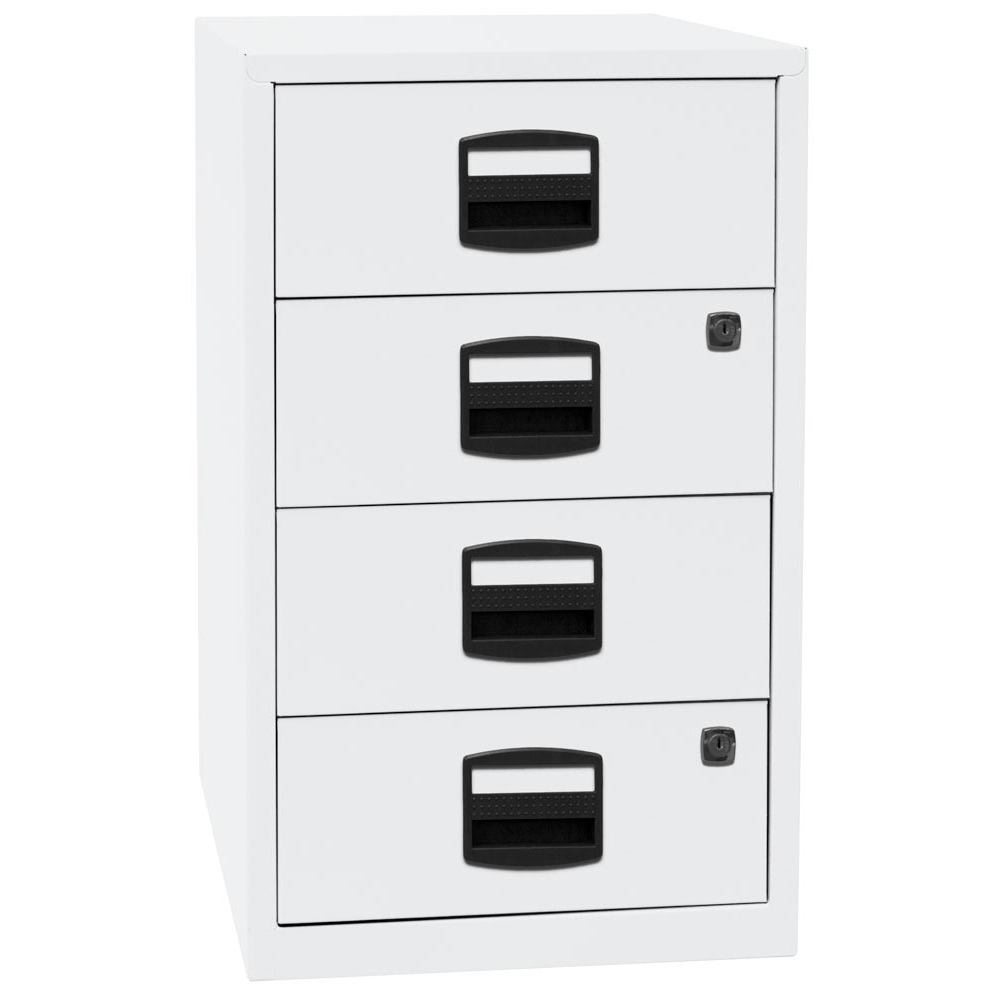 Bürocontainer, Standcontainer, BxTxH 413x400x672 mm, 4 Schubladen, verkehrsweiß