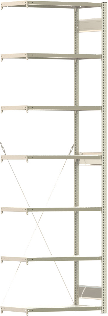 Fachbodenregal BERT - Breite: 87,5 cm - Tiefe: 50 cm - Höhe: 300 cm - 7 Böden - Anbauregal