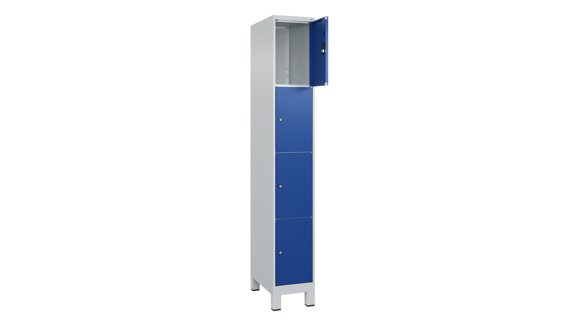 Fächerschrank, Breite 30 cm, Höhe 195 cm, Tiefe 50 cm, 4 Fächer