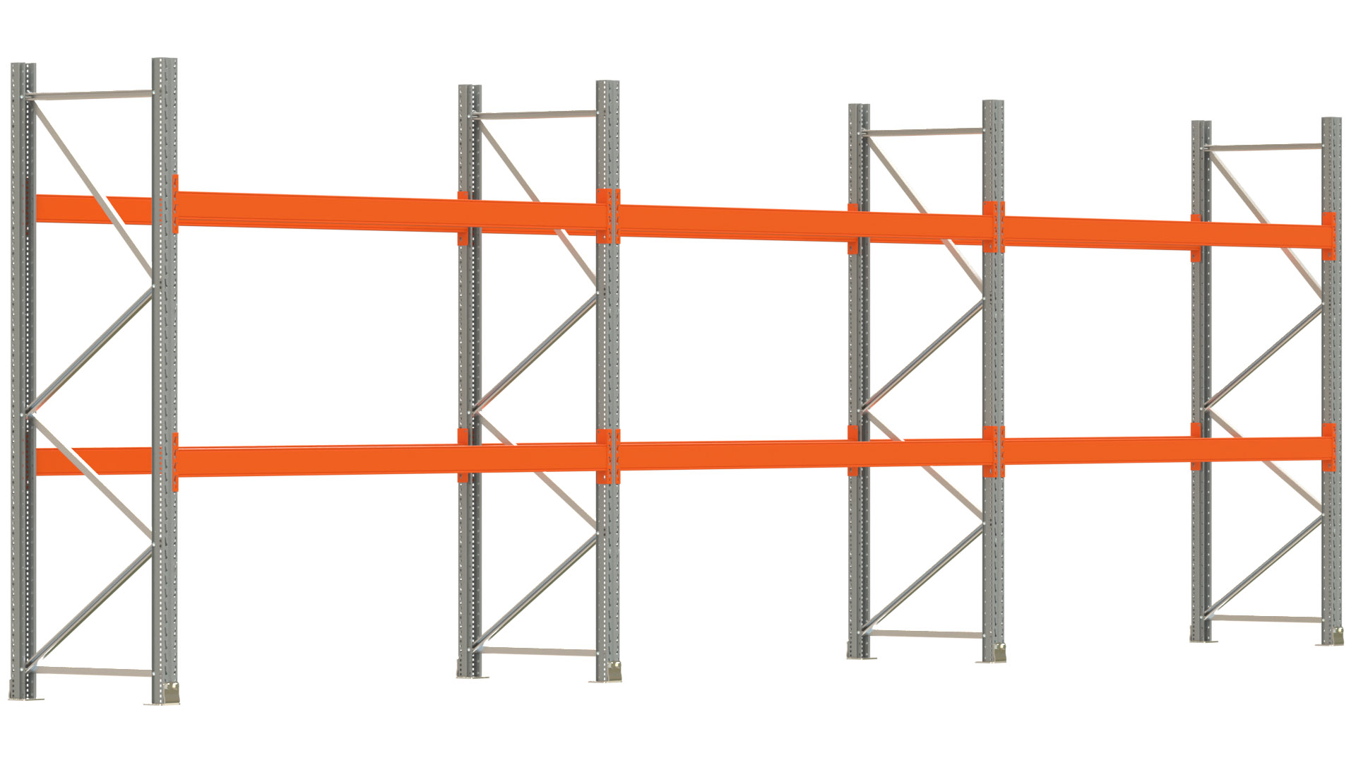 Palettenregal ARTUS - Breite 844 cm - Höhe 250 cm - Tiefe 80 cm - Fachlast 3000 kg - 18 Palettenstellplätze