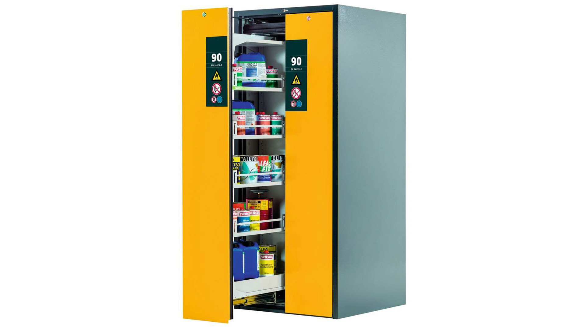 Gefahrstoffschrank mit Vertikalauszug