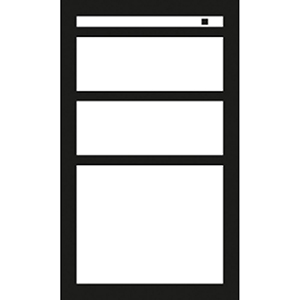 Bürocontainer, Standcontainer, BxTxH 417x800x720 mm, 1 Utensilienschub, 2 Schubladen, 1 Hängeregistratur, mit Selbsteinzug/Dämpfung, Schloss, weißaluminium