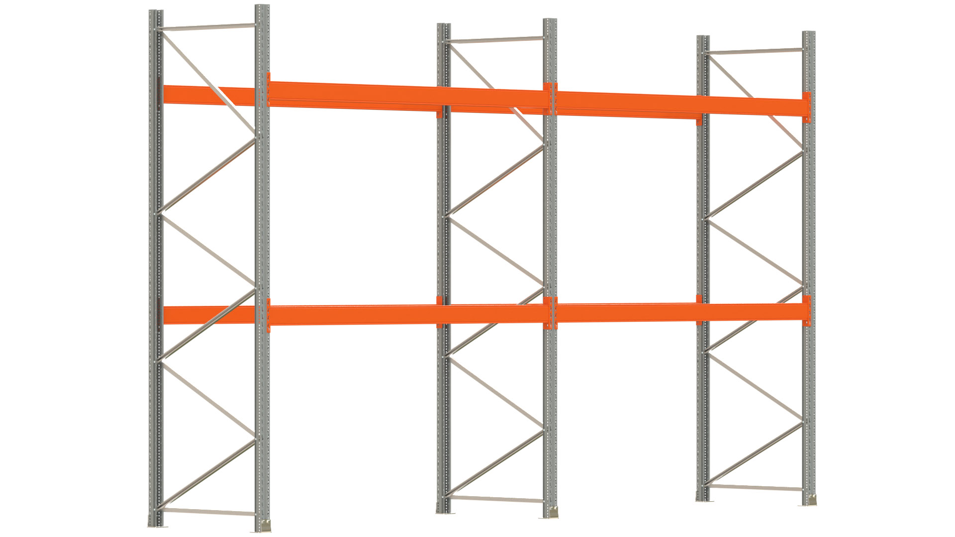 Palettenregal ARTUS - Breite 565,5 cm - Höhe 350 cm - Tiefe 110 cm - Fachlast 3000 kg - 18 Palettenstellplätze