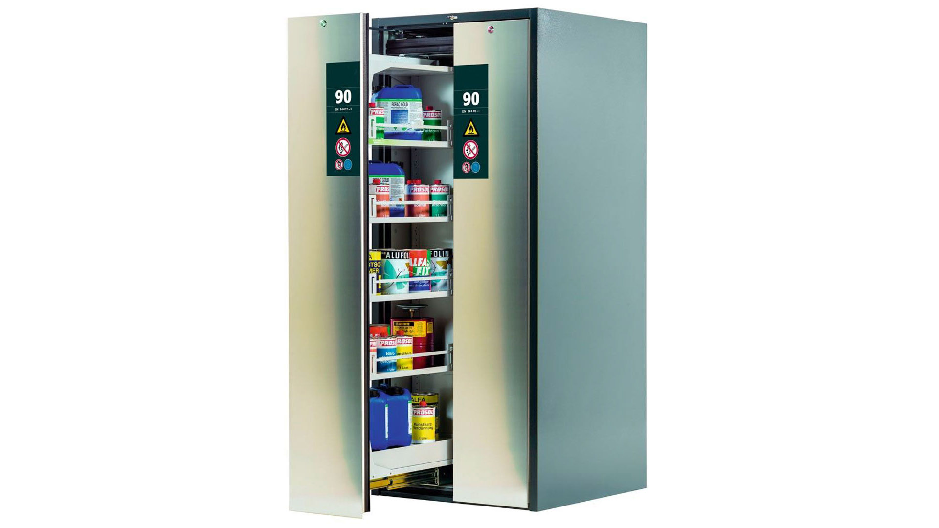 Gefahrstoffschrank mit Vertikalauszug
