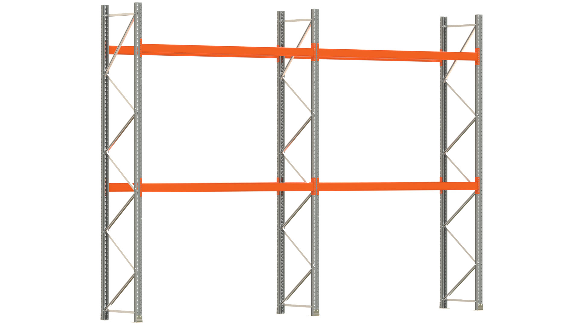 Palettenregal ARTUS - Breite 565,5 cm - Höhe 400 cm - Tiefe 80 cm - Fachlast 2000 kg - 12 Palettenstellplätze