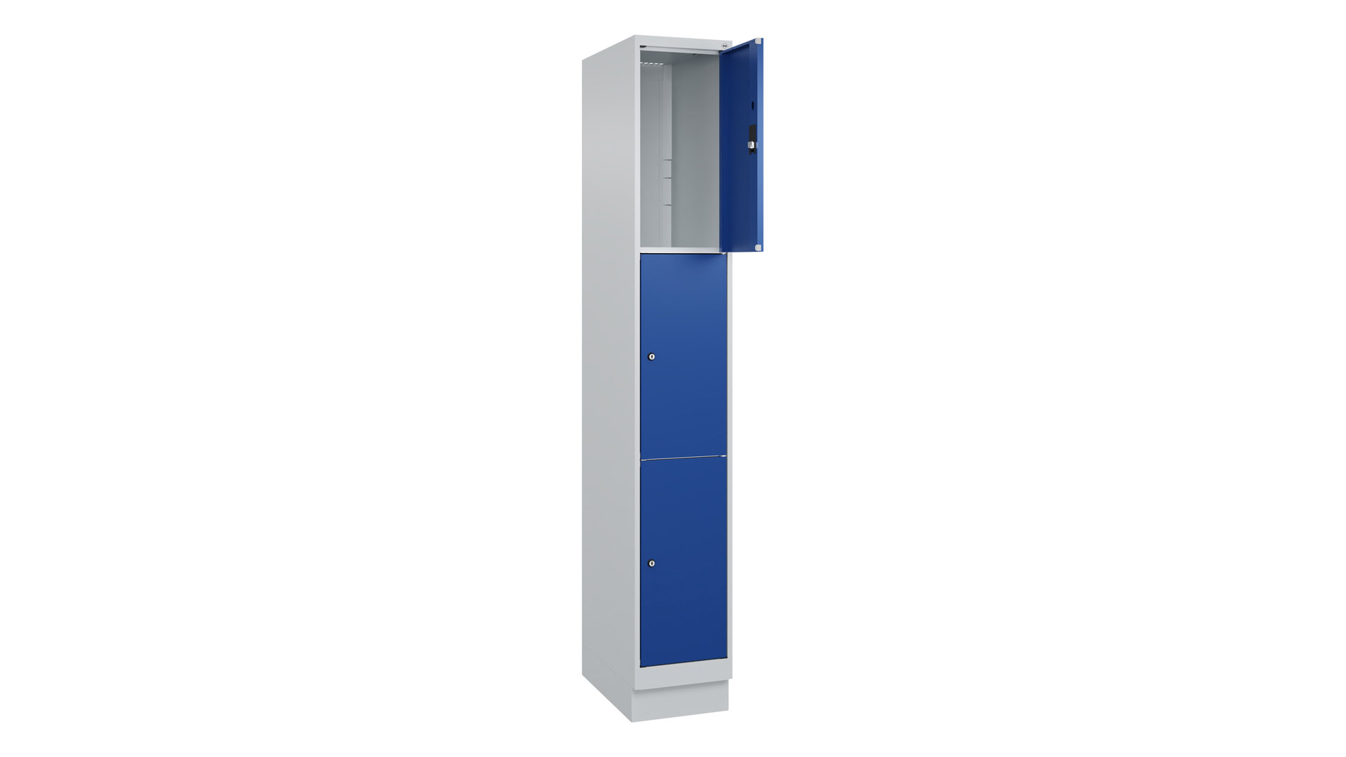 Fächerschrank, Breite 30 cm, Höhe 195 cm, Tiefe 50 cm, 3 Fächer