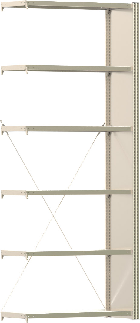 Fachbodenregal BERT - Breite: 100,5 cm - Tiefe: 40 cm - Höhe: 250 cm - 6 Böden - Anbauregal