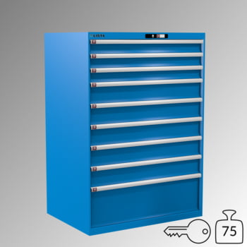 Lista Schubladenschrank - 78.297.010 - 1.450x1.023x725 mm (HxBxT) - 9 Schubladen - 75 kg - Key Lock - lichtblau (RAL 5012)