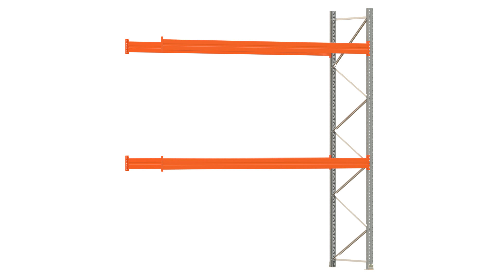 Palettenregal ARTUS - Anbaufeld - Breite 368,5 cm - Höhe 400 cm - Tiefe 110 cm - 2 Träger Ebenen