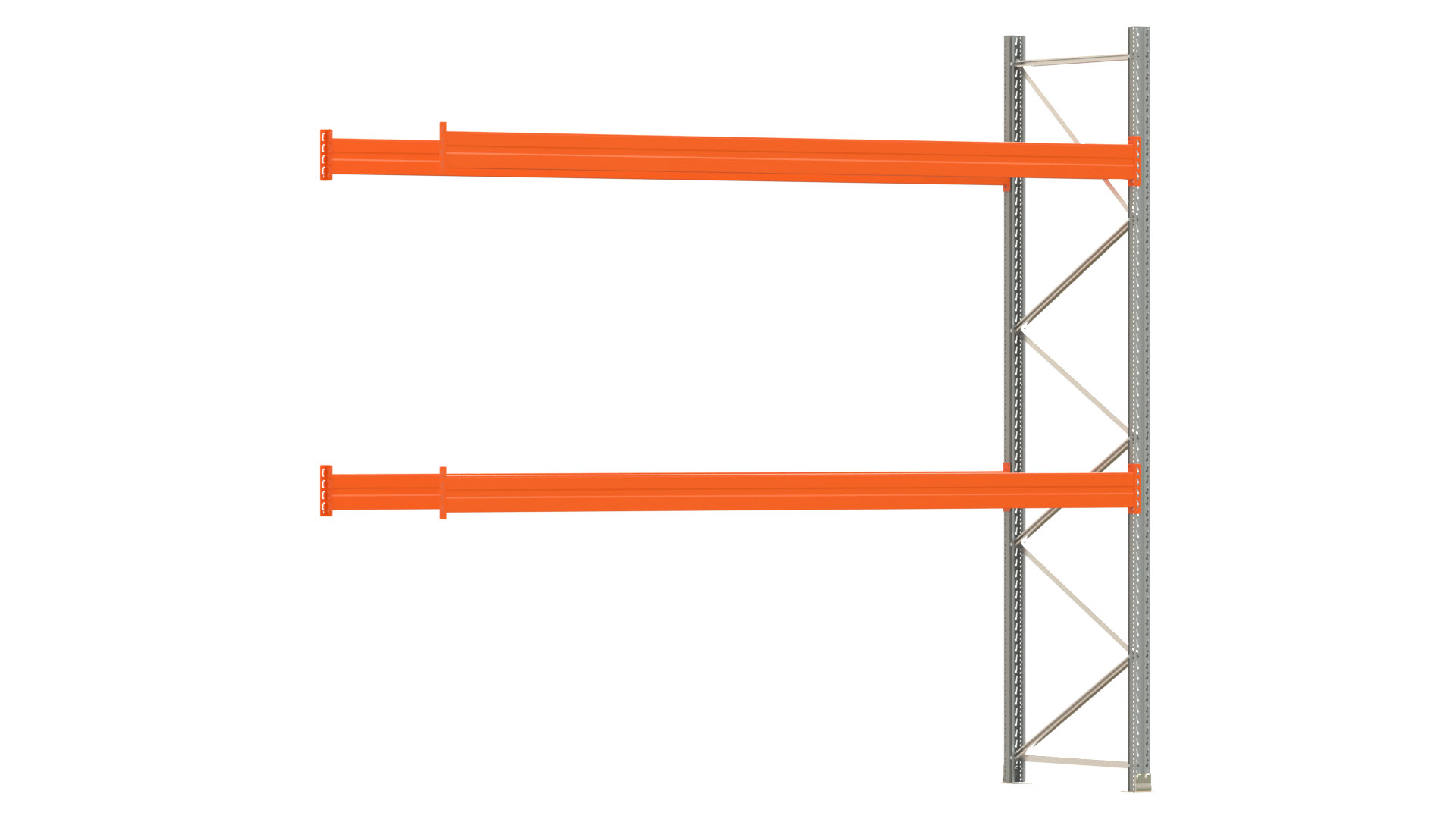 Palettenregal ARTUS - Anbaufeld - Breite 368,5 cm - Höhe 350 cm - Tiefe 110 cm - 2 Träger Ebenen