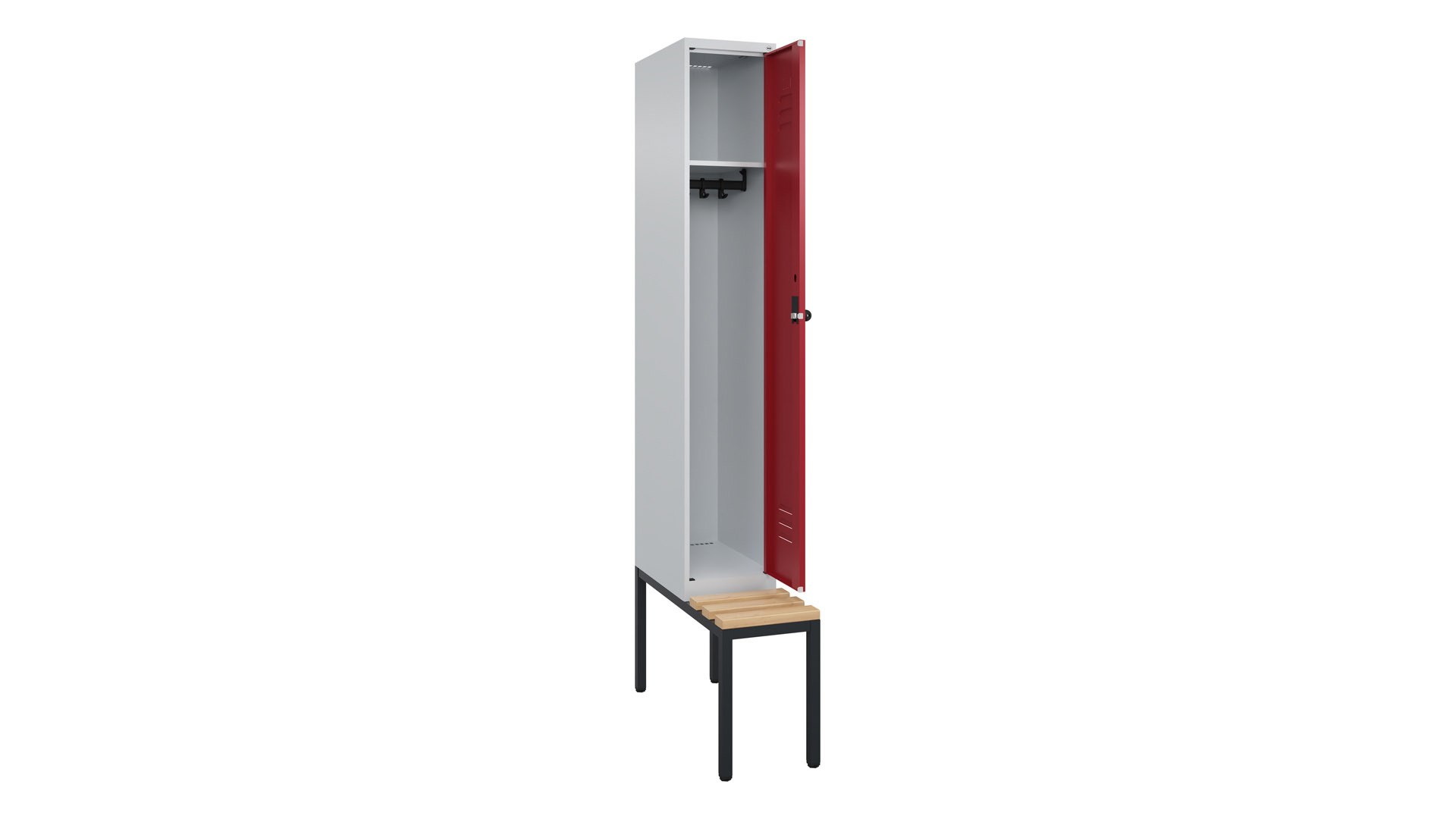 Spind - Garderobenschrank, Breite 30 cm, Höhe 212 cm, Tiefe 50 cm, 1 Abteile