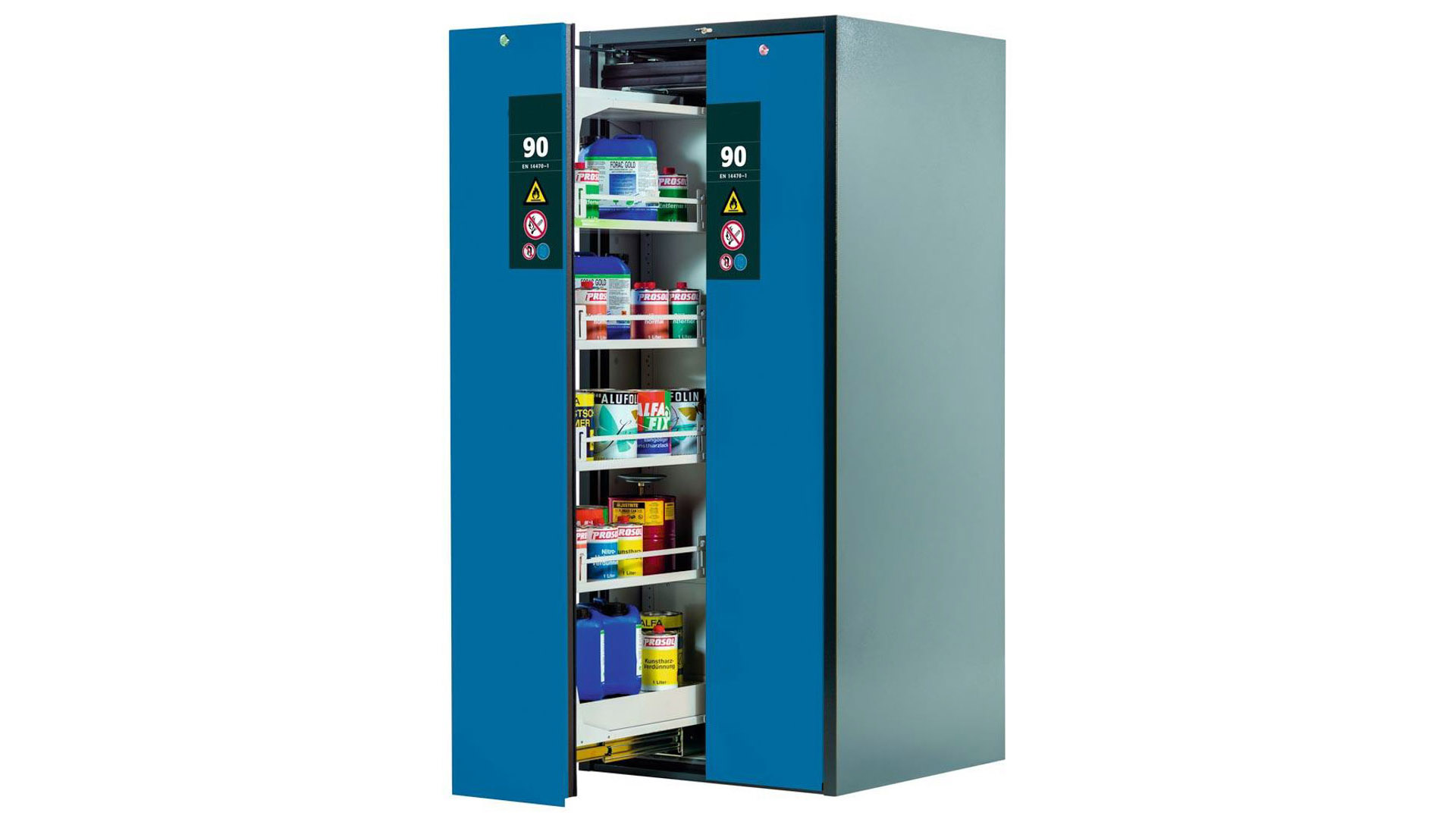 Gefahrstoffschrank mit Vertikalauszug