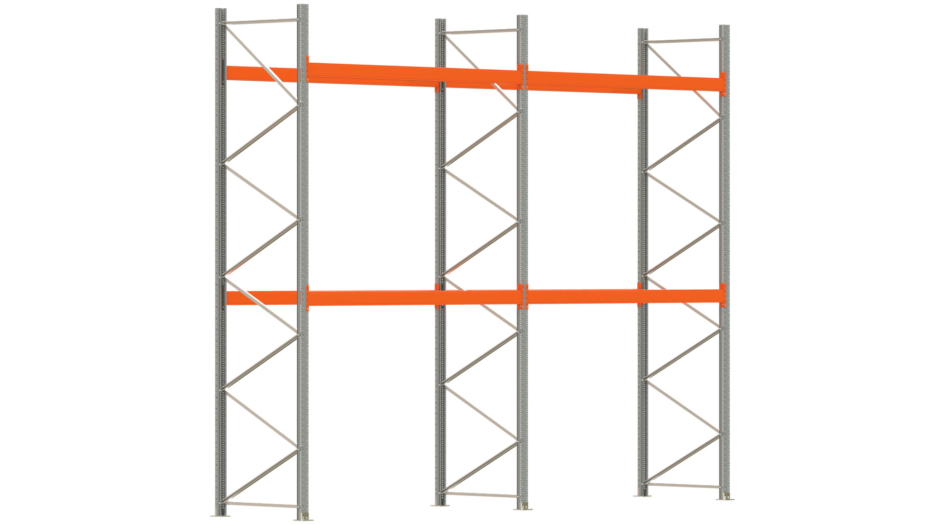 Palettenregal ARTUS - Breite 565,5 cm - Höhe 450 cm - Tiefe 110 cm - Fachlast 3000 kg - 18 Palettenstellplätze