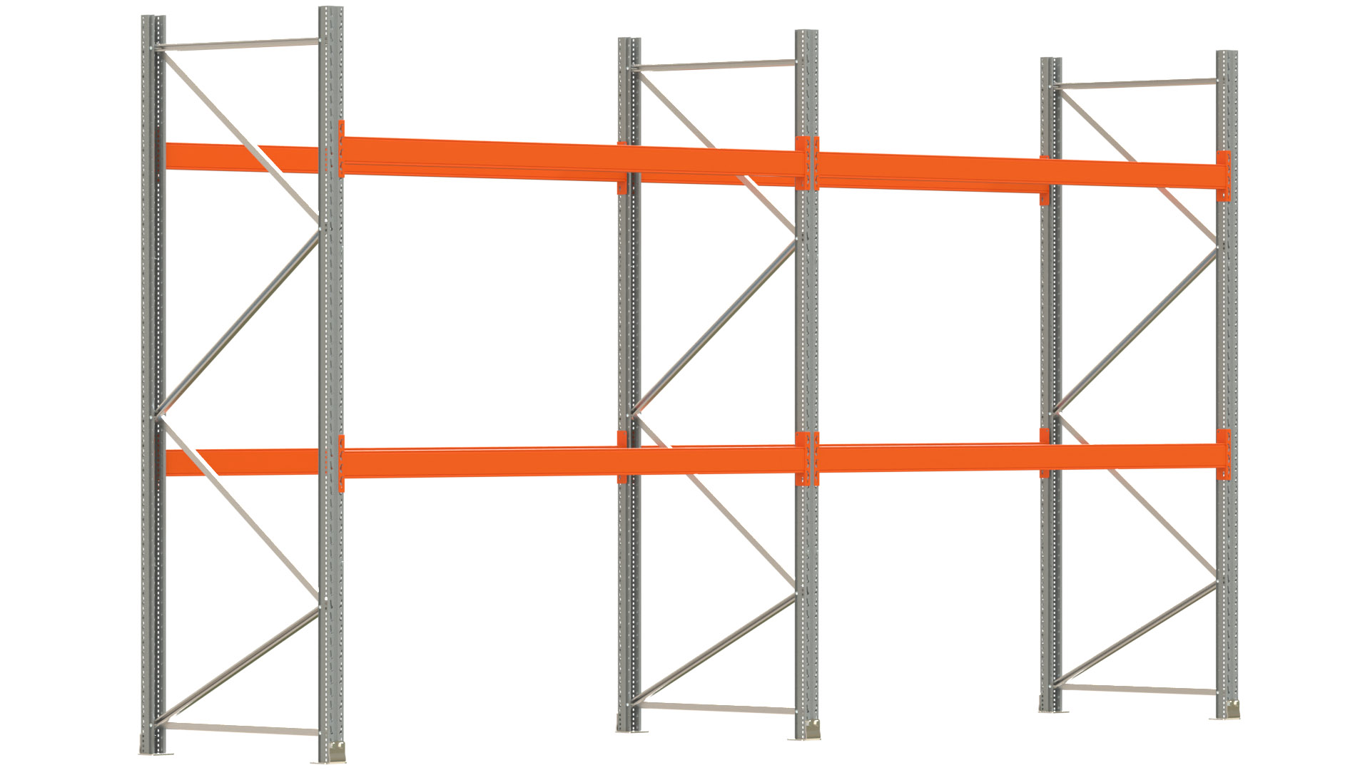 Palettenregal ARTUS - Breite 565,5 cm - Höhe 300 cm - Tiefe 110 cm - Fachlast 2000 kg - 18 Palettenstellplätze
