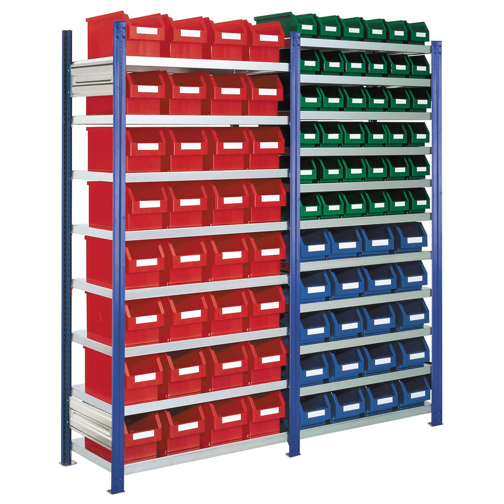 Kleinteileregal, Magazinregal - Ordnungsregal - SET - Grund- und Anbaufeld