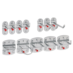 Hakensystem 12-teilig, ähnlich. RAL 9006 aluminium